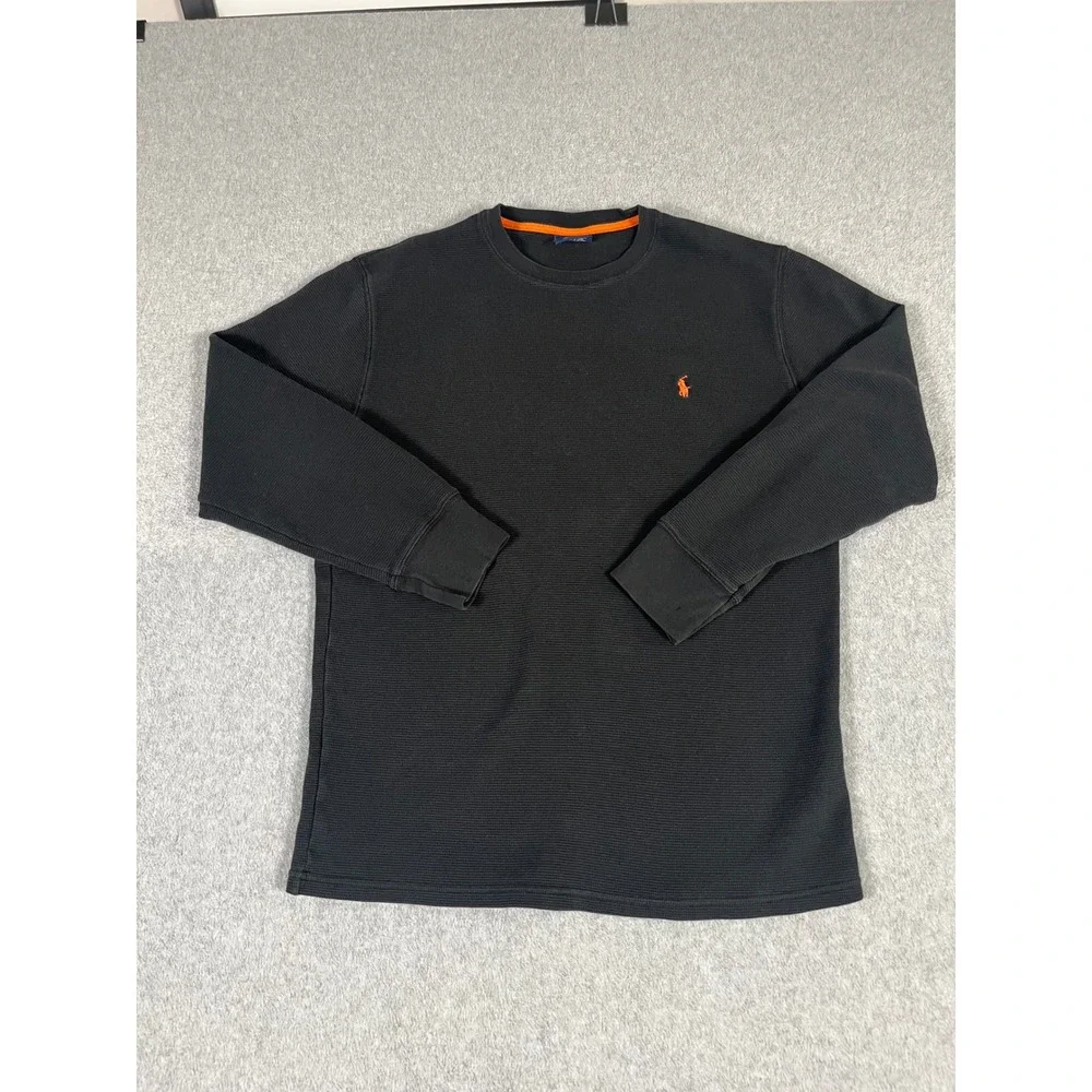 Polo Ralph Lauren Mens 2 Pack Thermal Waffle Knit Sleepwear Shirts Black Red L